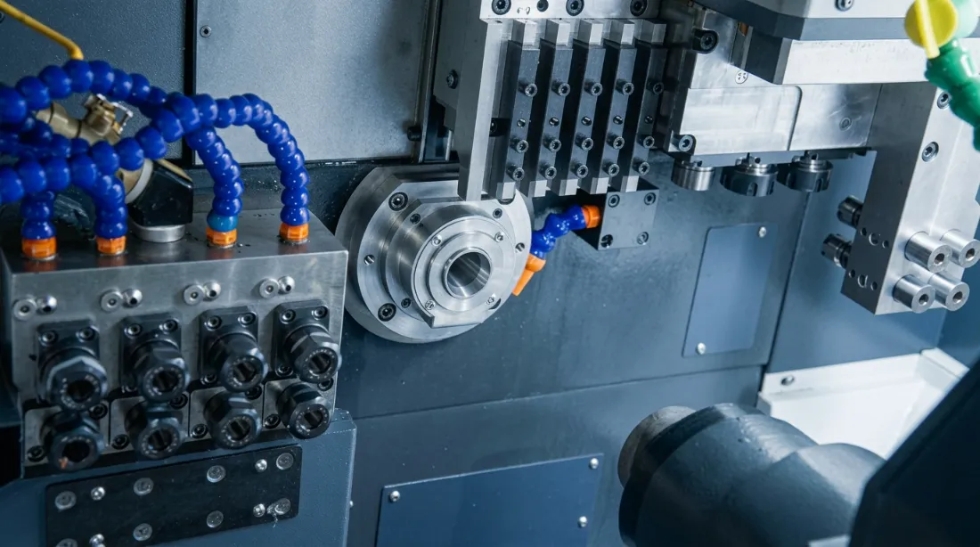 Swiss-type lathe at Divine Precision