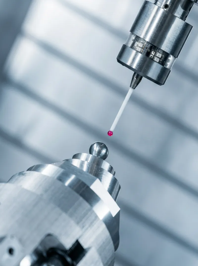 CMM inspection of a machined aluminium part