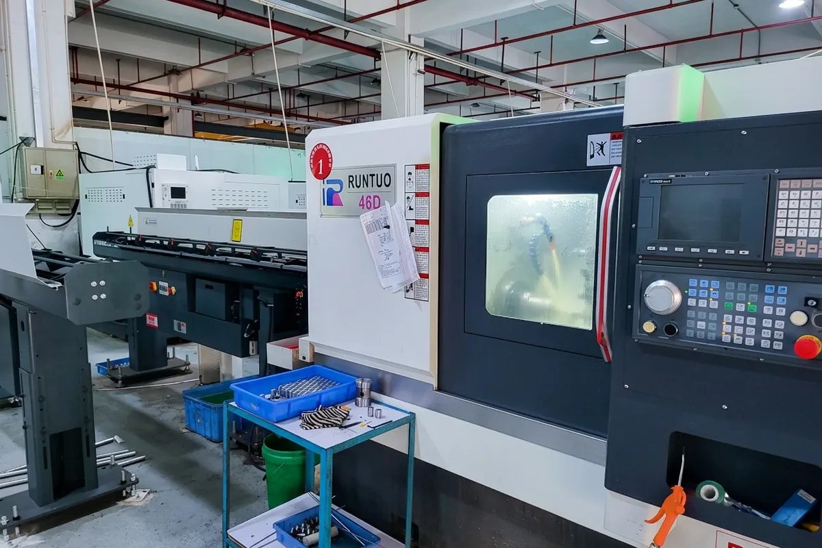 CNC machining workshop in Dongguan
